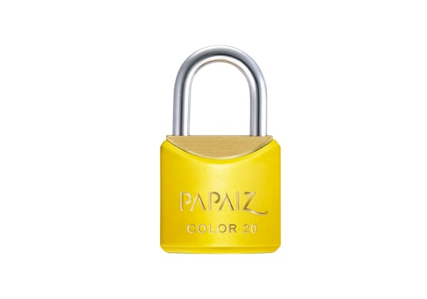 Cadeado com Chave 20mm Latão Amarelo Color Line Saco Plástico