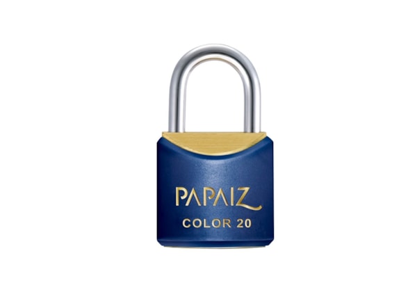 Cadeado com Chave 20mm Latão Azul Color Line Saco Plástico