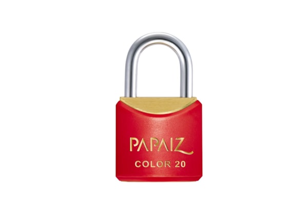 Cadeado com Chave 20mm Latão Vermelho Color Line Saco Plástico