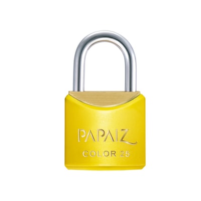 Cadeado com Chave 25mm Latão Amarelo Color Line Saco Plástico