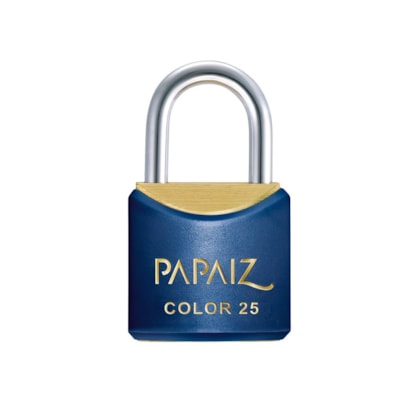 Cadeado com Chave 25mm Latão Azul Color Line Saco Plástico