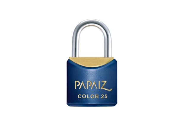 Cadeado com Chave 25mm Latão Azul Color Line Saco Plástico