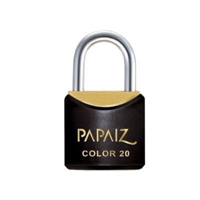 Cadeado com Chave 25mm Latão Preto Color Line Saco Plástico