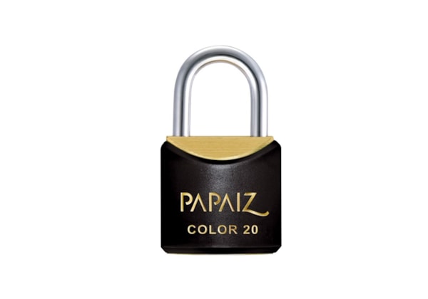 Cadeado com Chave 25mm Latão Preto Color Line Saco Plástico