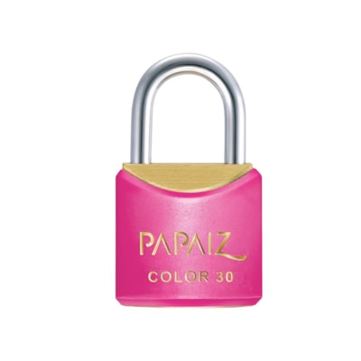 Cadeado com Chave 30mm Latão Rosa Color Line Saco Plástico