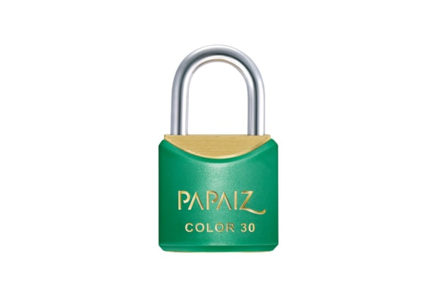 Cadeado com Chave 30mm Latão Verde Color Line Saco Plástico