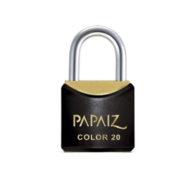 Cadeado com Chave Cr20 Latão Preto Color Line Papaiz