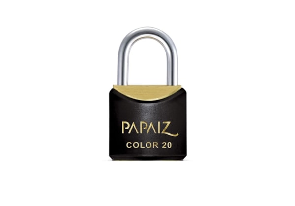 Cadeado com Chave Cr20 Latão Preto Color Line Papaiz