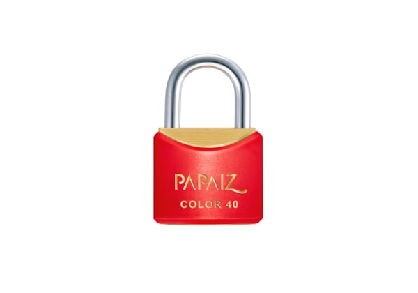 Cadeado com Chave CR40 KA2 Vermelho Color Line  Mesmo Segredo Papaiz