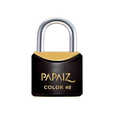 Cadeado com Chave Cr40 Latão Preto Color Line Saco Plástico