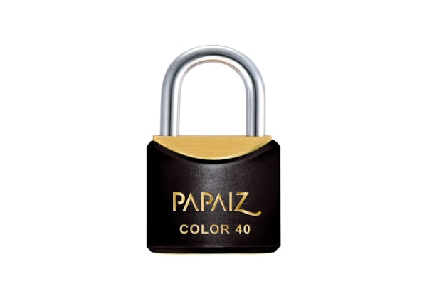 Cadeado com Chave Cr40 Latão Preto Color Line Saco Plástico