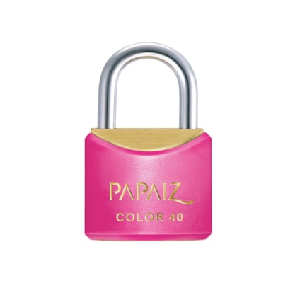 Cadeado com Chave CR40 Latão Rosa Color Line Papaiz
