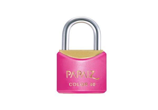 Cadeado com Chave CR40 Latão Rosa Color Line Papaiz