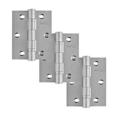 Dobradiça Aço Inox com Anel 1296 5 Cromo Acetinado 3 1/2 x 3  Blister