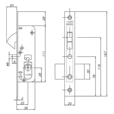 FECHADURA 1222 EXT 22 CR