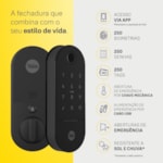 Fechadura Digital Lia Preto Fosco + Kit Conectividade