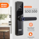 Fechadura Digital Silvana Smart Lock SDD300 Embutir Preta