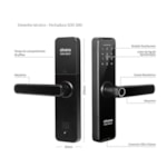 Fechadura Digital Silvana Smart Lock SDD300 Embutir Preta