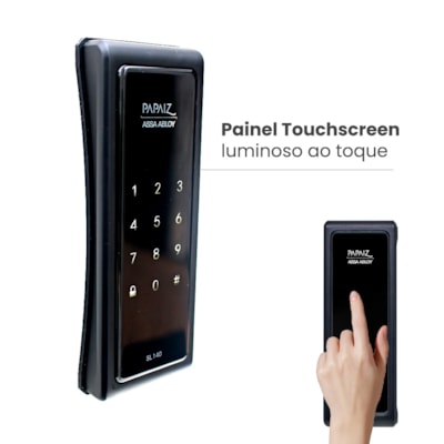 Fechadura Digital SL140 Smart Lock De Sobrepor Papaiz Preta Fosca