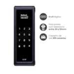 Fechadura Digital SL140 Smart Lock De Sobrepor Papaiz Preta Fosca