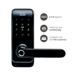 Fechadura Digital Smart Lock SL205 Abertura Aplicativo Biometria Senha Cartão e Chave