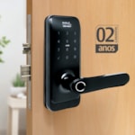 Fechadura Digital Smart Lock SL205 Abertura Aplicativo Biometria Senha Cartão e Chave