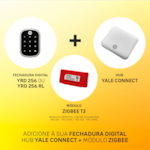 Fechadura Digital YRD 256 abre com APP e Senha - Trinco Lingueta Tubular + Kit Conectividade