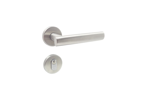 Fechadura Inox para Porta de Entrada Cromo 55mm com Roseta MI910 Inoxvita Papaiz