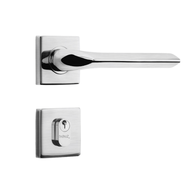 Fechadura Inox para Porta de Entrada Cromo Acetinado 55mm com Roseta MI680 Inoxvita Papaiz