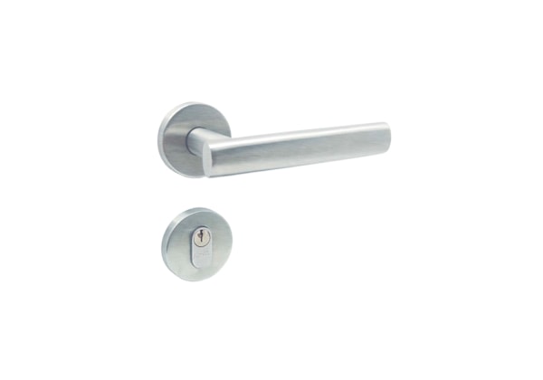 Fechadura Inox para Porta de Entrada Cromo Acetinado 55mm com Roseta MI910 Inoxvita Papaiz