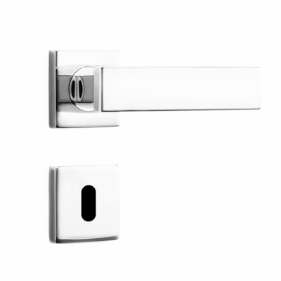 Fechadura Inox para Porta Interna Cromada 55mm com Roseta MI670 Inoxvita Papaiz