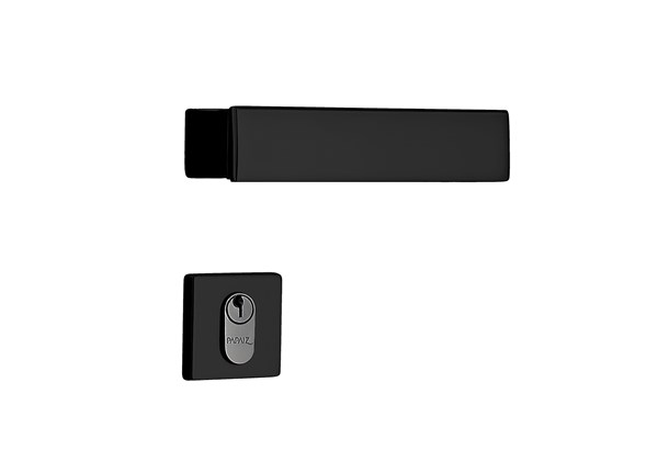Fechadura para Porta de Entrada Preto Fosco 55mm com Roseta MZ530 Design Papaiz
