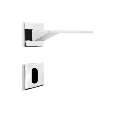 Fechadura para Porta Interna Cromada 55mm com Roseta MZ940 Design Papaiz